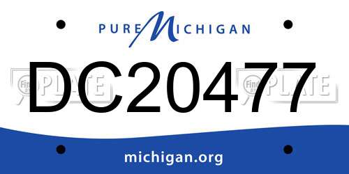 DC20477 Michigan License Plate