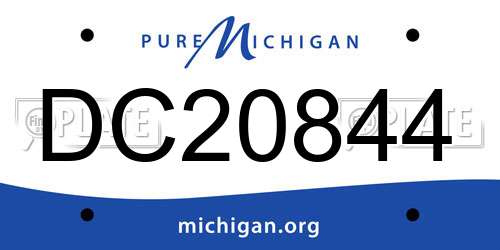 DC20844 Michigan License Plate