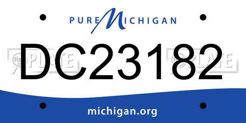 DC23182 Michigan License Plate
