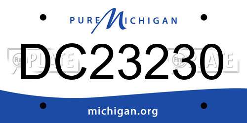 DC23230 Michigan License Plate