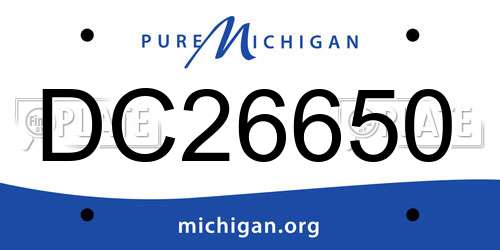DC26650 Michigan License Plate