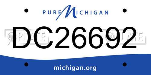 DC26692 Michigan License Plate