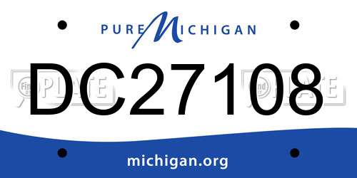DC27108 Michigan License Plate