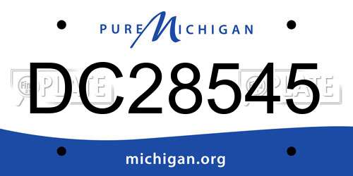 DC28545 Michigan License Plate