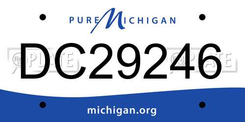 DC29246 Michigan License Plate