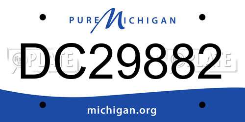 DC29882 Michigan License Plate