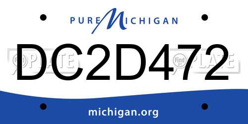 DC2D472 Michigan License Plate