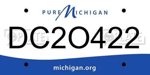 DC2O422 Michigan License Plate