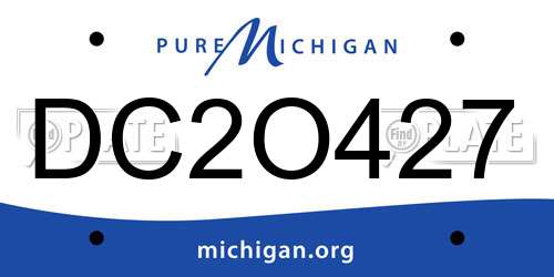 DC2O427 Michigan License Plate