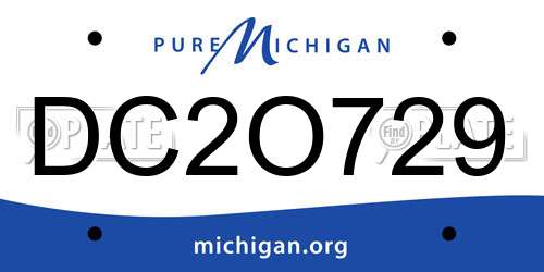 DC2O729 Michigan License Plate