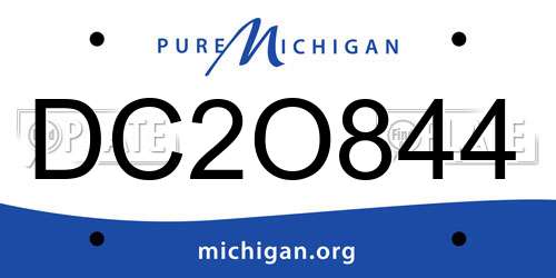 DC2O844 Michigan License Plate