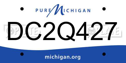 DC2Q427 Michigan License Plate