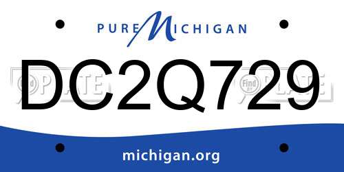 DC2Q729 Michigan License Plate