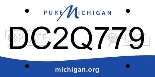 DC2Q779 Michigan License Plate
