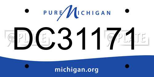 DC31171 Michigan License Plate