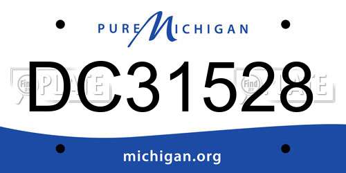 DC31528 Michigan License Plate