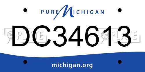 DC34613 Michigan License Plate