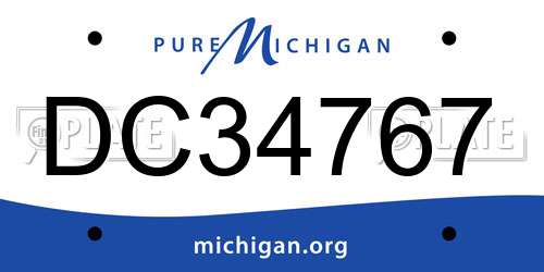 DC34767 Michigan License Plate