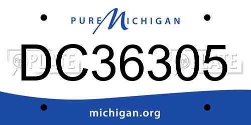 DC36305 Michigan License Plate