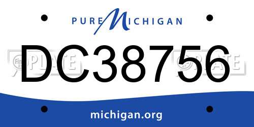 DC38756 Michigan License Plate