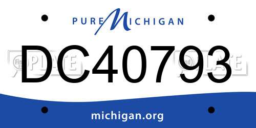 DC40793 Michigan License Plate
