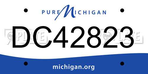 DC42823 Michigan License Plate