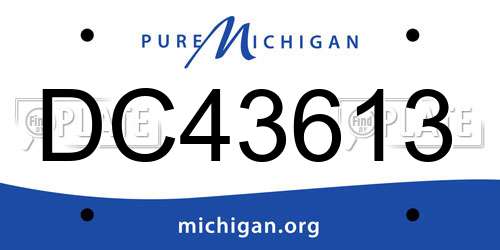 DC43613 Michigan License Plate
