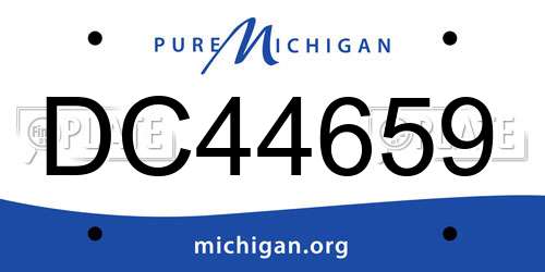 DC44659 Michigan License Plate