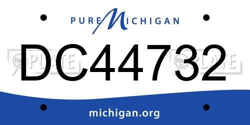 DC44732 Michigan License Plate
