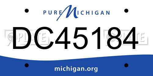 DC45184 Michigan License Plate