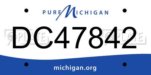 DC47842 Michigan License Plate