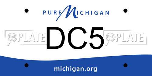 DC5 Michigan License Plate