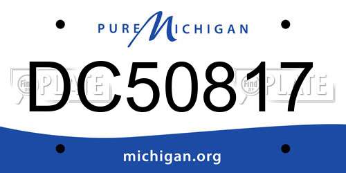 DC50817 Michigan License Plate