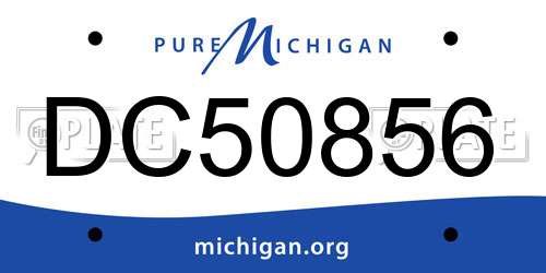 DC50856 Michigan License Plate