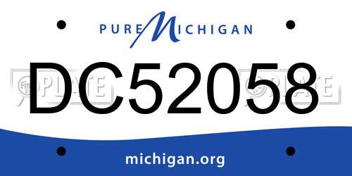 DC52058 Michigan License Plate