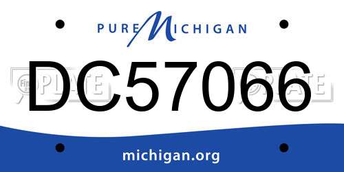 DC57066 Michigan License Plate