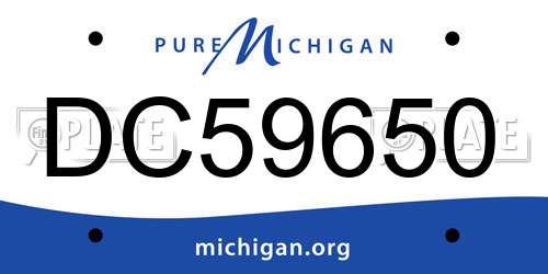 DC59650 Michigan License Plate