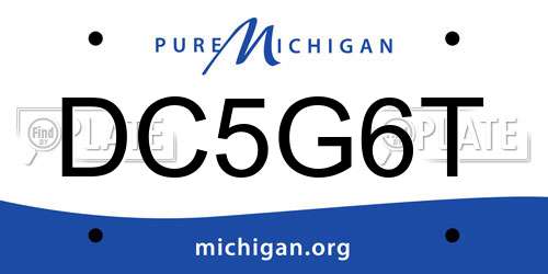 DC5G6T Michigan License Plate