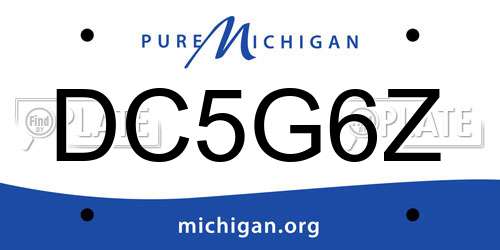 DC5G6Z Michigan License Plate