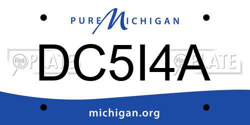 DC5I4A Michigan License Plate