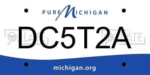 DC5T2A Michigan License Plate