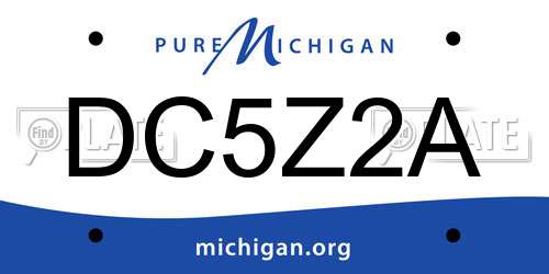 DC5Z2A Michigan License Plate