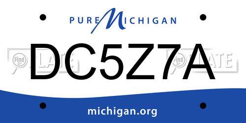 DC5Z7A Michigan License Plate