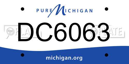 DC6063 Michigan License Plate