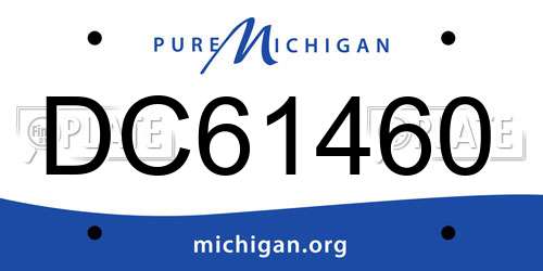 DC61460 Michigan License Plate
