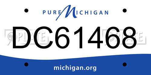 DC61468 Michigan License Plate
