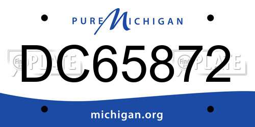 DC65872 Michigan License Plate
