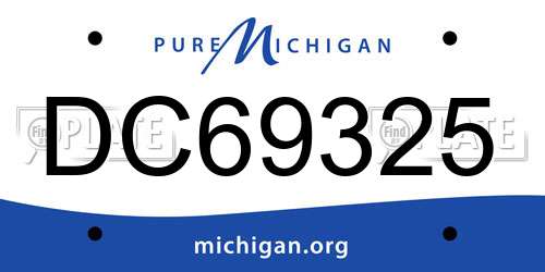 DC69325 Michigan License Plate