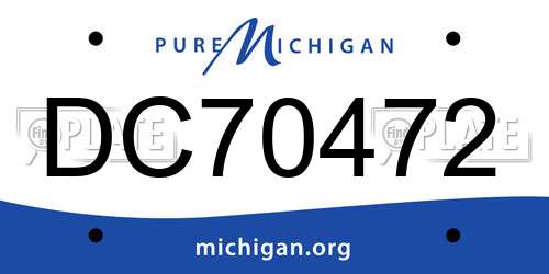 DC70472 Michigan License Plate