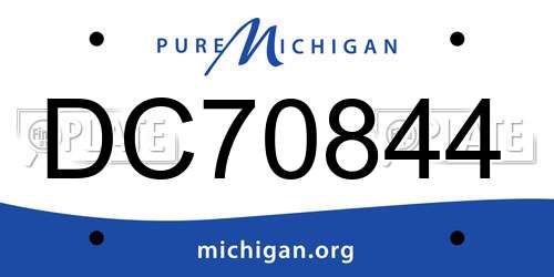 DC70844 Michigan License Plate